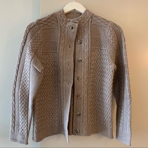 Cable knit cardigan sweater